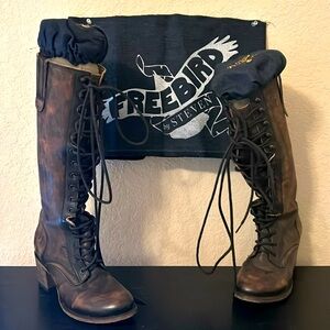 RARE Freebird by Steven GRANY Lace Up Leather Boots           Size 9